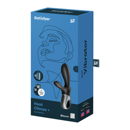 Vibromasseur rabbit noir USB, chauffant et connecté Heat Climax  Satisfyer - CC597791