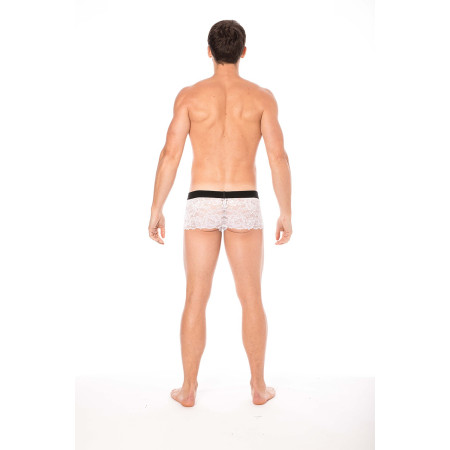Boxer blanc en dentelle délicate - LM2006-67WHT