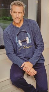 Lignes Homme Pyjama homme polaire bleu marine - Mes petits secrets Pontchâteau