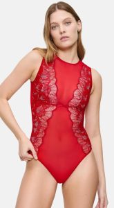 Corsetterie body rouge dentelle - Mes petits secrets - Pontchâteau