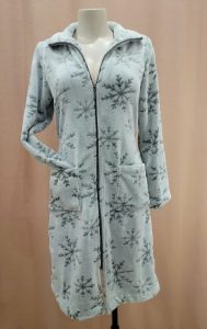 Lingerie de nuit Robe de chambre polaire grise flocons de neige - Mes petits Secrets Pontchâteau