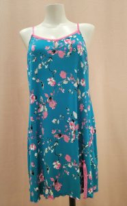 Lingerie de nuit Nuisette bleue à bretelles fines avec fleurs - Mes petits Secrets - Pontchâteau
