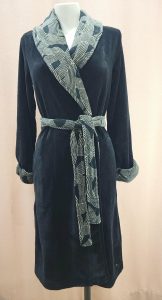 Lingerie de nuit Robe de chambre polaire noir et grise - Mes petits Secrets Pontchâteau